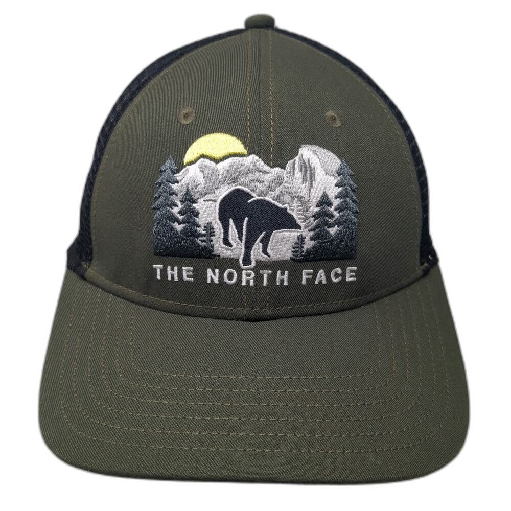 The North Face Trucker Hat Green One Size Bear Mountain Mesh Snapback Outdoor
